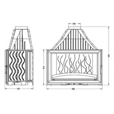 Каминная топка Invicta 900 Гранд Визьон Каминная топка Invicta 900 Гранд Визьон