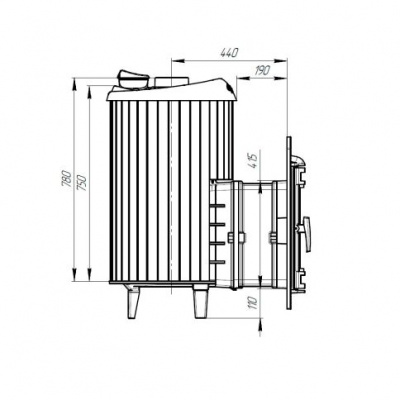 Банная печь Прометалл Атмосфера L Окаменевшее дерево наборные ламели