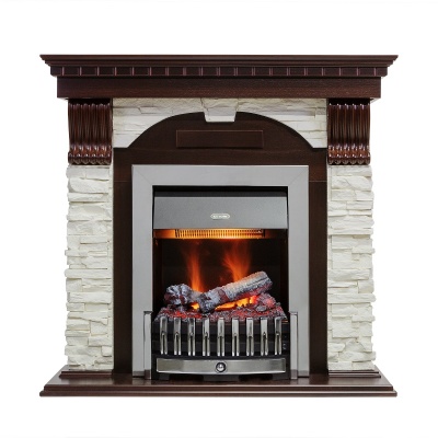 Каминокомплект Dublin Сланец Denville Темный дуб