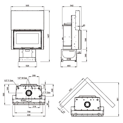 Каминная топка LaNordica Termo Camino Base D.S.A Каминная топка LaNordica Termo Camino Base D.S.A