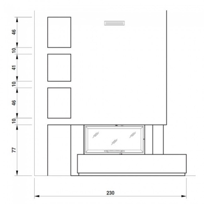 Каминная облицовка Palazzetti Dundee dx, Bianco Mediterraneo, под Monoblocco 16:9 front