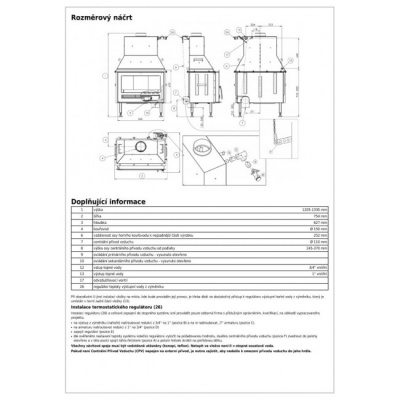 Каминная топка ABX Oxford 10, с теплообменником Каминная топка ABX Oxford 10, с теплообменником