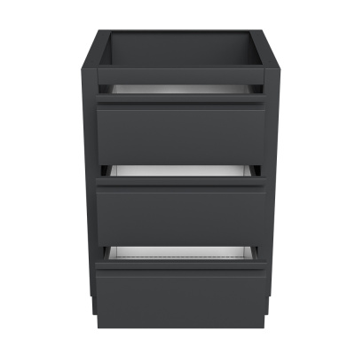 Тумба с тремя выдвижными ящиками и фальш-панелью 850 Черная