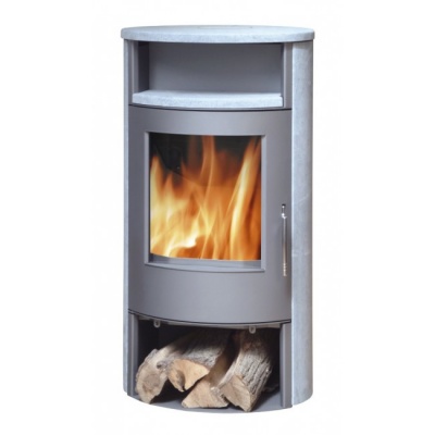 Печь-камин ABX Island 7 (серая сталь тальк с верхней плитой)