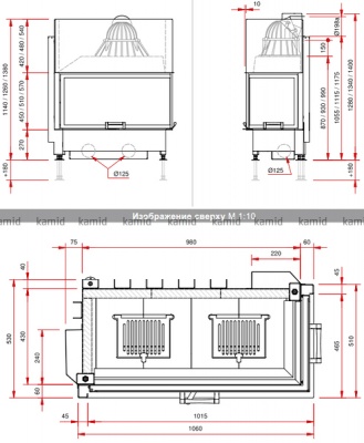 Каминная топка Schmid Ekko L 10057 h Каминная топка Schmid Ekko L 10057 h