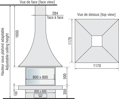 Центральный камин Bordelet Julietta 985 Центральный камин Bordelet Julietta 985