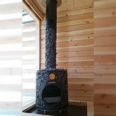 Дровяная печь для сауны IKI Loyly со стальной дверкой смайл