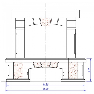 Каминная облицовка Supra-Russia MARBELLA SR, с деревянной балкой