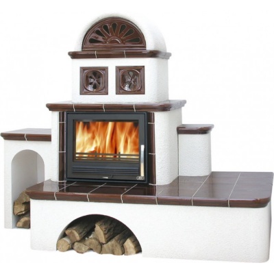 Печь-камин ABX OXFORD (коричневый левая)