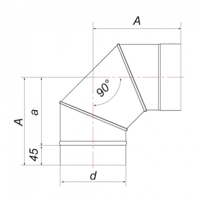 Отвод Вулкан VBR 90 D200, нерж., черный