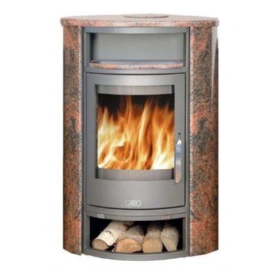 Печь-камин ABX Polar 6 угловой (серая сталь)