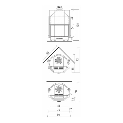 Каминная топка Edilkamin Acquatondo 22 prizma Каминная топка Edilkamin Acquatondo 22 prizma