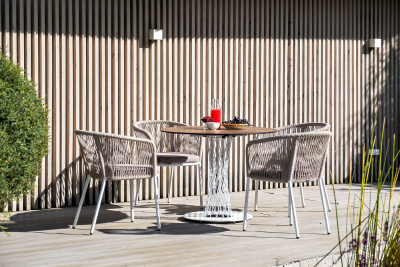 Обеденная группа 4SIS Диего 4-местная со стульями Марсель Цвет: дуб, бежевый