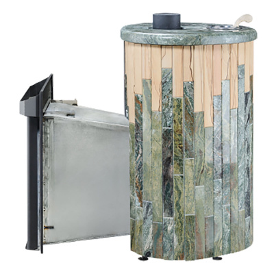 Дровяная печь Ферингер Малютка ПФ в облицовке Жадеит+"Окаменевшее дерево", до 18 м³ Дровяная печь Ферингер Малютка ПФ в облицовке Жадеит+"Окаменевшее дерево", до 18 м³