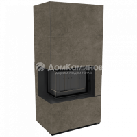 Каминокомплект FLOKI в облицовке FOKOS PIOMBO, угловое стекло слева