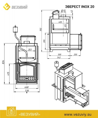 Печь для бани из нерж. стали Эверест INOX 20 (280) Печь для бани из нерж. стали Эверест INOX 20 (280)