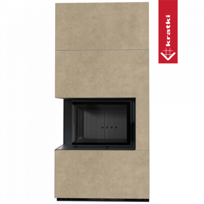 Каминокомплект FLOKI в облицовке FOKOS RENA, угловое стекло слева Каминокомплект FLOKI в облицовке FOKOS RENA, угловое стекло слева