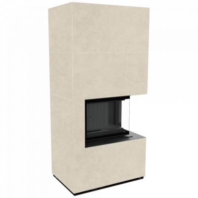 Каминокомплект FLOKI в облицовке FOKOS SALE, угловое стекло справа Каминокомплект FLOKI в облицовке FOKOS SALE, угловое стекло справа