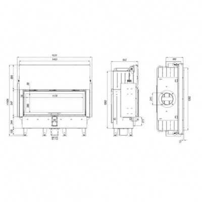 Топка Defro Home Intra XLA G, 22 кВт, 1282/547мм, гильотина