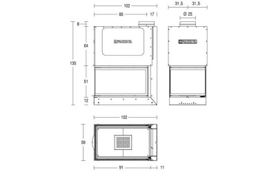 Каминная топка Piazzetta MA 272 SL Каминная топка Piazzetta MA 272 SL