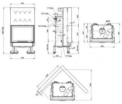 Каминная топка LaNordica Termo Camino WF25 D.S.A Каминная топка LaNordica Termo Camino WF25 D.S.A