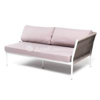 Левый модуль 4SIS Касабланка из роупа, каркас алюминий светло-серый муар, роуп серо-коричневый, ткань бежевая 052