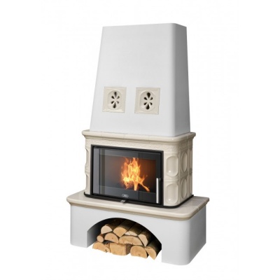 Печь-камин ABX LAPONIE EXclusive, с допуском воздуха (перламутр)