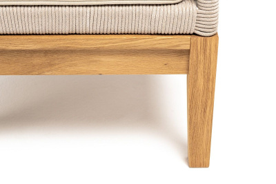 Кресло 4SIS Канны из роупа, основание дуб, роуп бежевый, ткань бежевая 052 Кресло 4SIS Канны из роупа, основание дуб, роуп бежевый, ткань бежевая 052