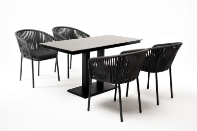 Обеденная группа 4SIS Каффе Дабл из роупа Цвет: серый гранит Обеденная группа 4SIS Каффе Дабл из роупа Цвет: серый гранит