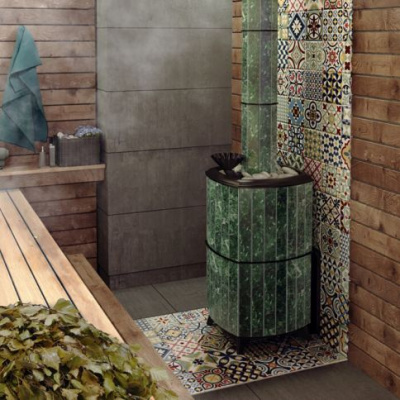 Банная печь ТМФ Альфа Гардарика Inox ЧДБСЭ ЗК серпентинит