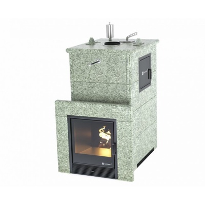 Печь для бани ИзиСтим Геленджик-М2 в кожухе из жадеита сталь AISI 321